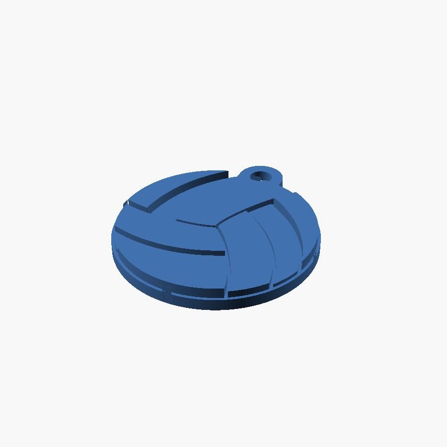 Layered Volleyball Keychain