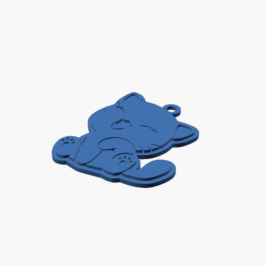 cute cat - keychain : necklace charm