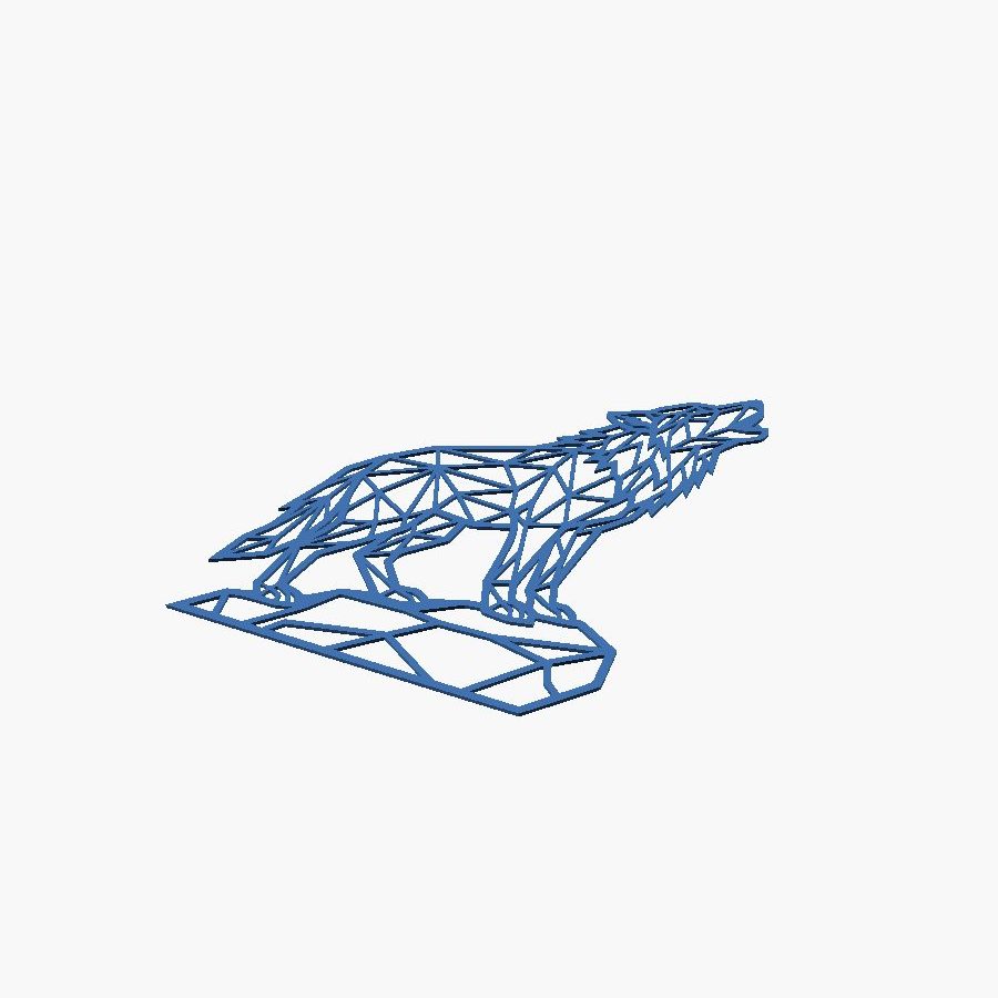 Geometric Howling Wolf Wall Art