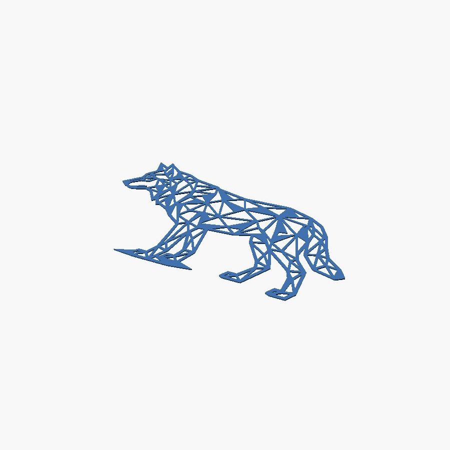 Geometric Wolf Silhouette Wall Art