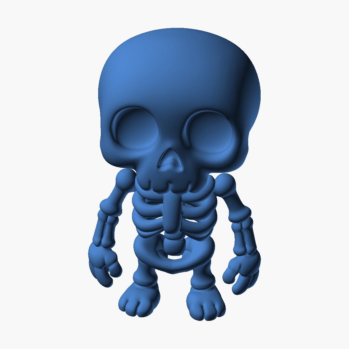 Chibi Skeleton - 3D printed cute skeleton desk figure for Halloween