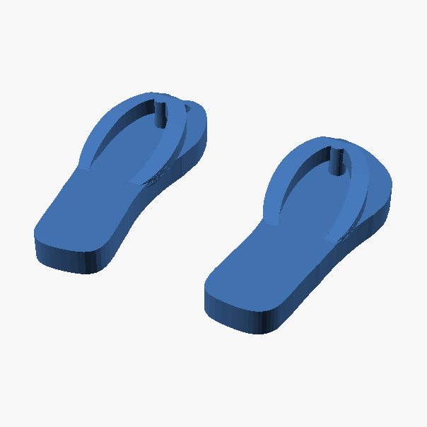 Flip Flop Earrings - 3D printed summer earrings, a pair