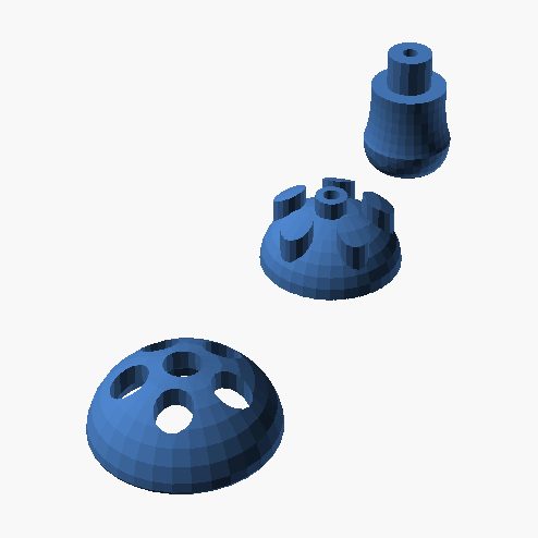 Mushroom Charm - 3D printed two-colour mushroom earring