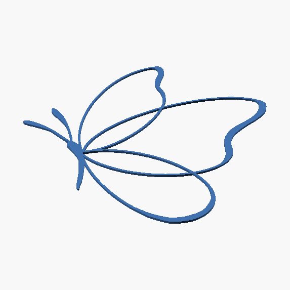 Butterfly Wall Decor - 3D printed one-line butterfly, 6 inch