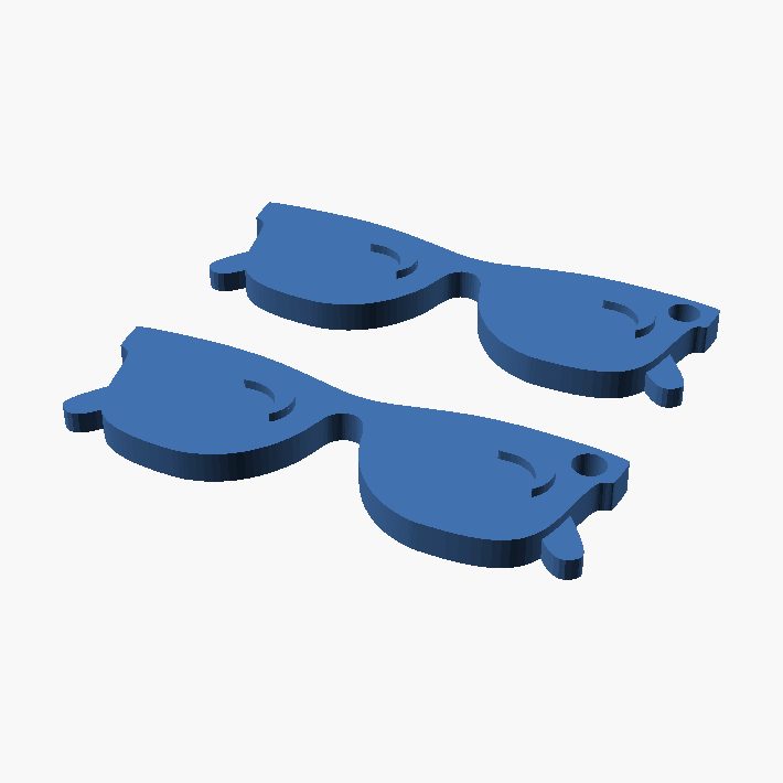 Sunglasses Earrings - 3D printed novelty sunglasses earrings