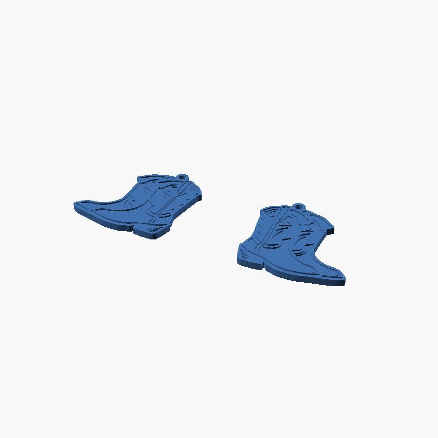 Cowboy Boot Earrings - 3D printed western earrings, a pair