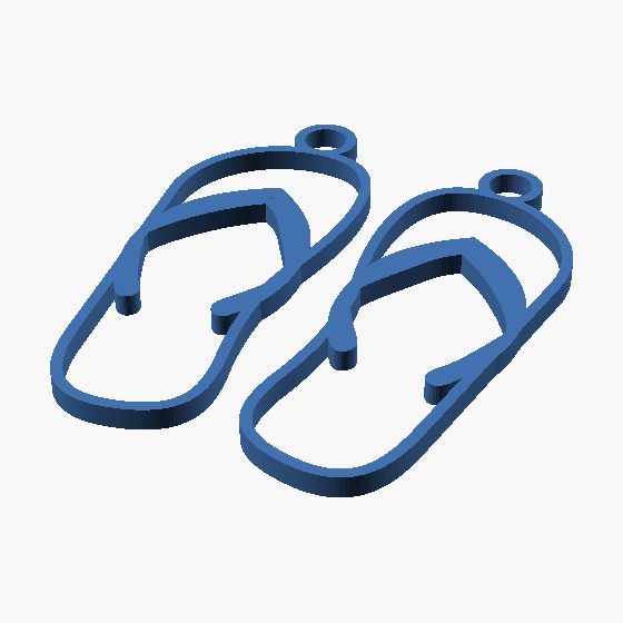 Flip Flop Earrings - 3D printed summer earrings, a pair