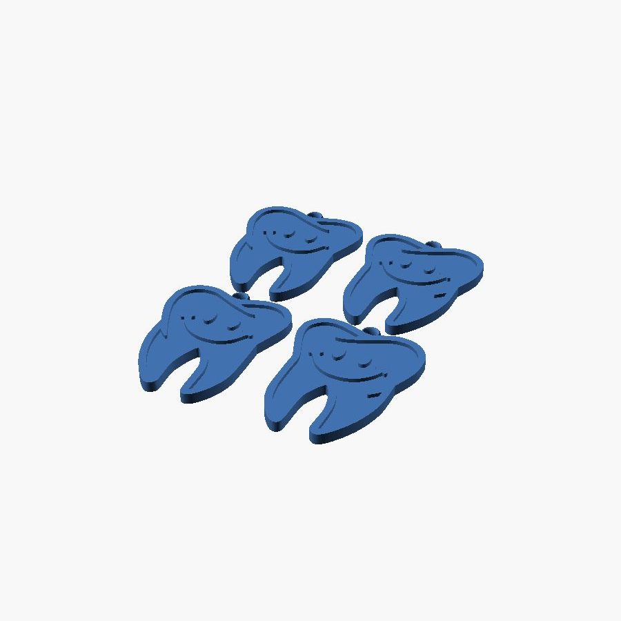 Tooth Earrings - 3D printed tooth earrings, sold as a pair