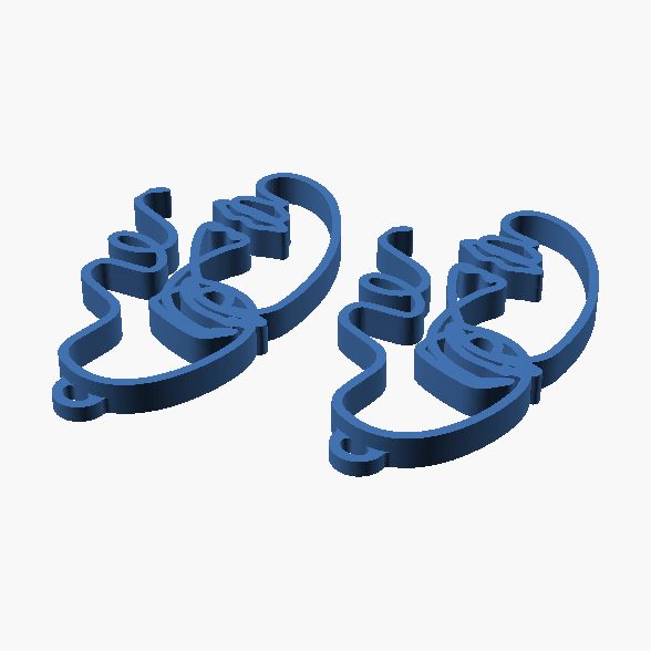 Face Earrings - 3D printed line-art face earrings