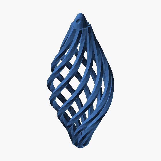 Spiral Earrings - 3D printed spiral dangle earrings, one pair
