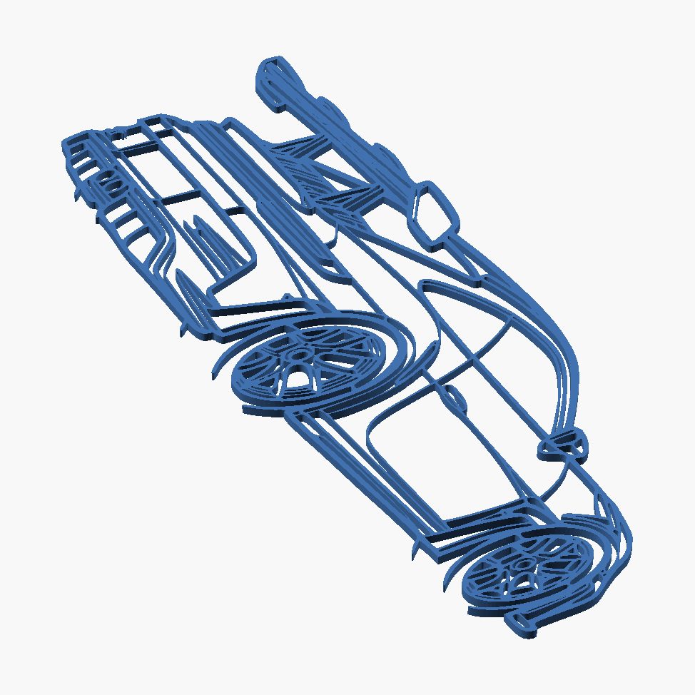 Porsche 911 GT3 RS Wall Art - 3D printed car wall decor