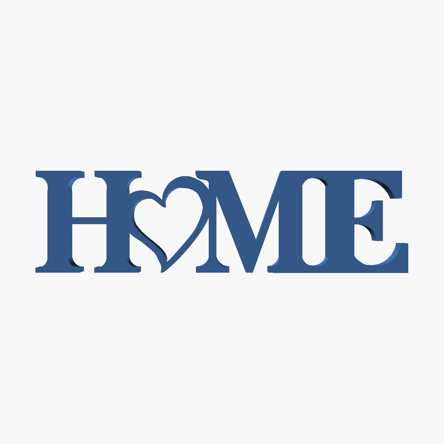 Home Letters Wall Decor - 3D printed HOME sign with heart
