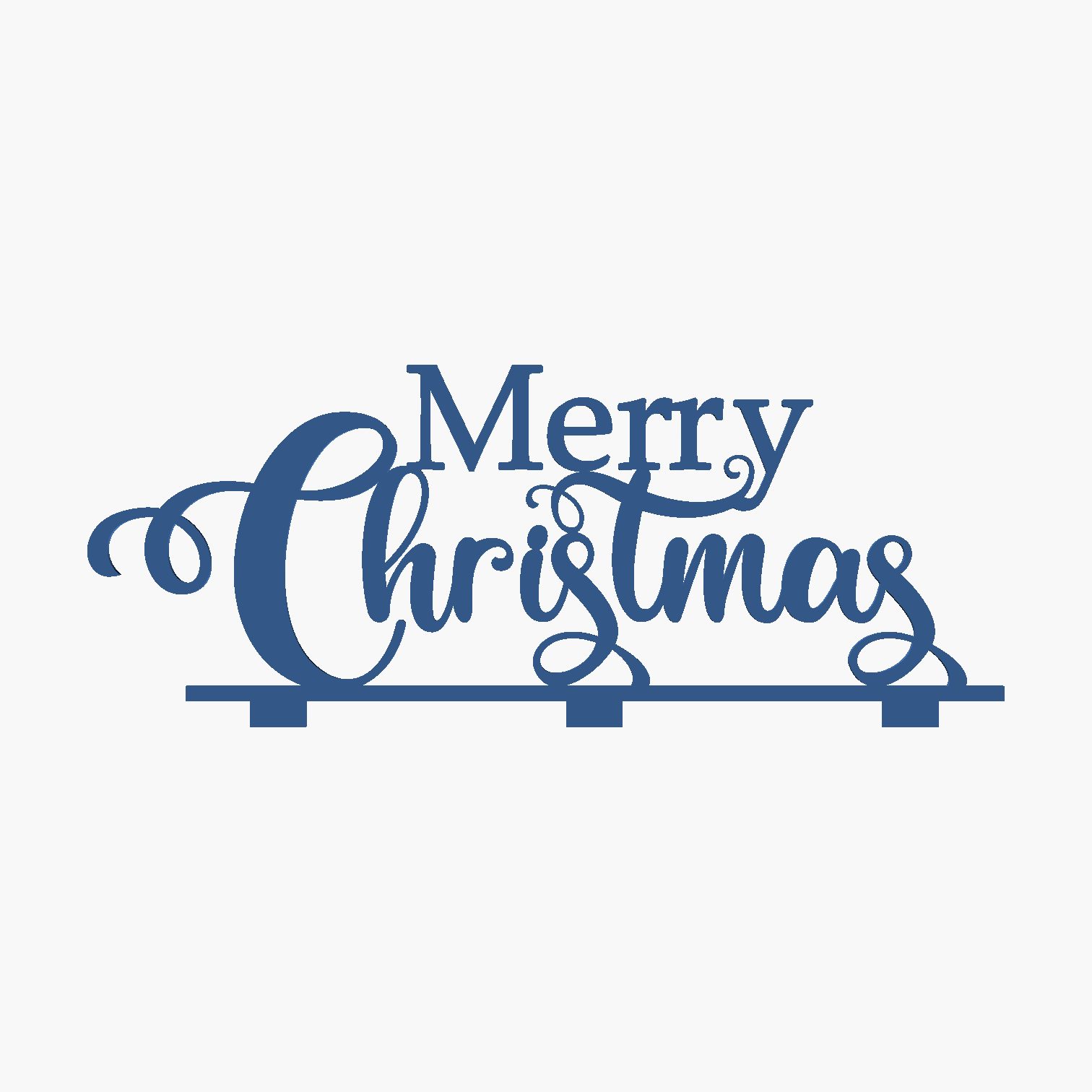Merry Christmas Standing Sign - 3D printed script sign