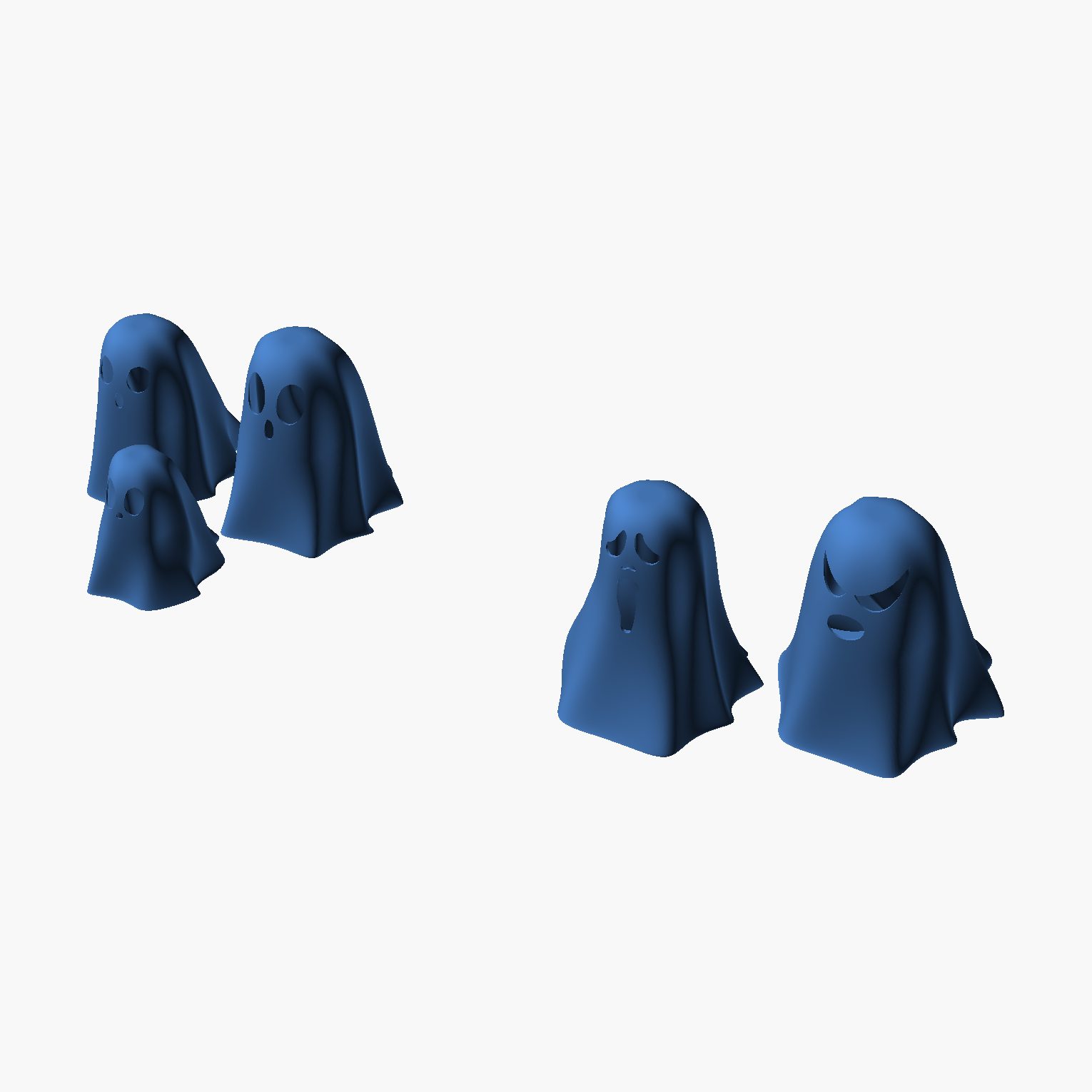 Halloween Ghost Tealights - 3D printed ghost tealight set