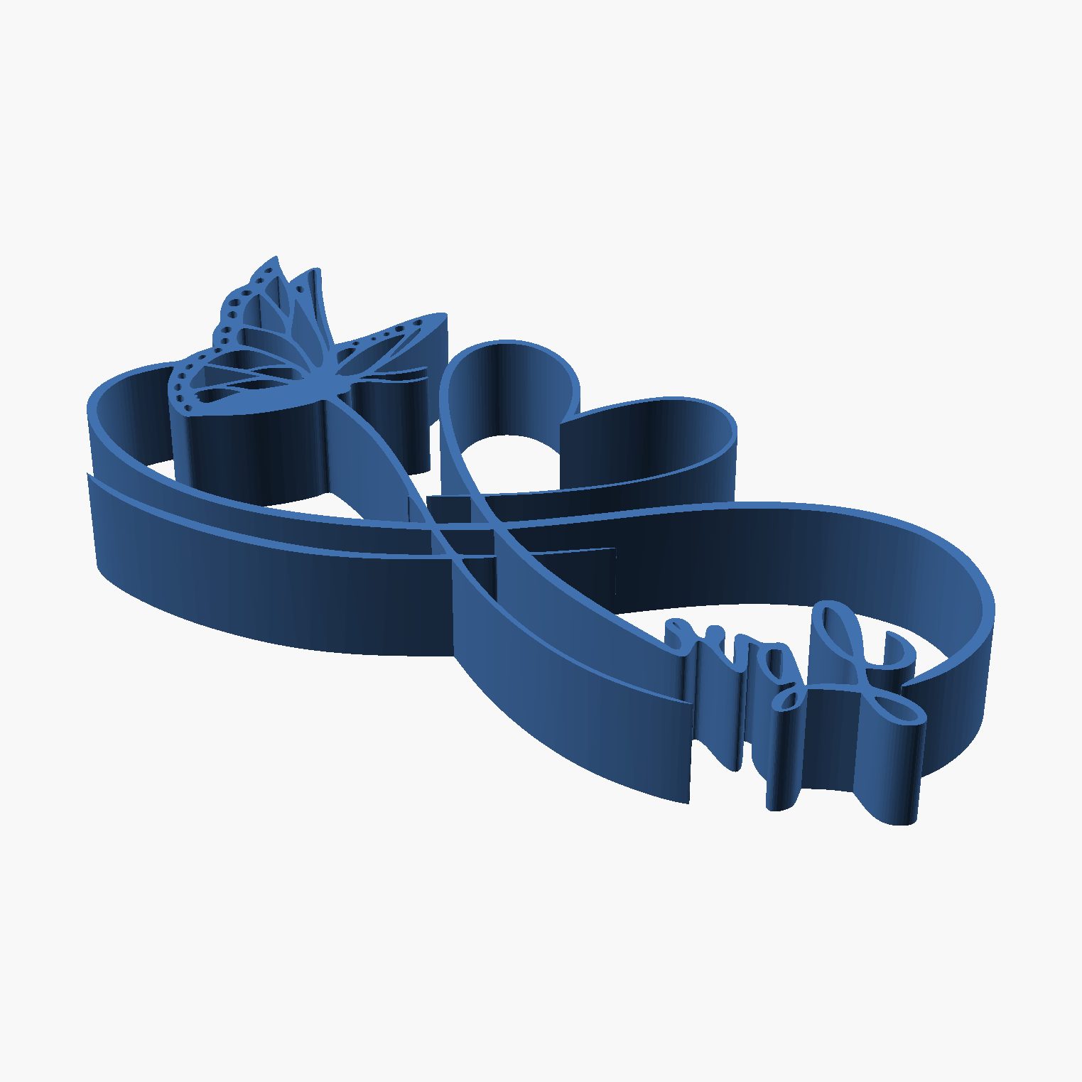 Infinite Love - 3D printed infinity loop sculpture with a bow