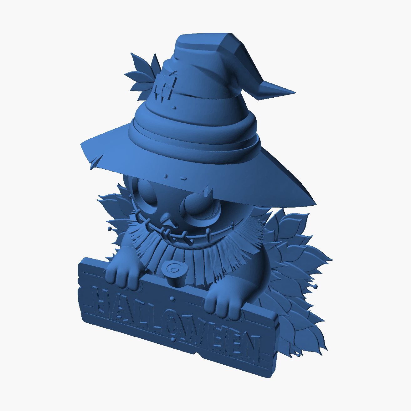 Halloween Scarecrow - 3D printed scarecrow with a HALLOWEEN sign