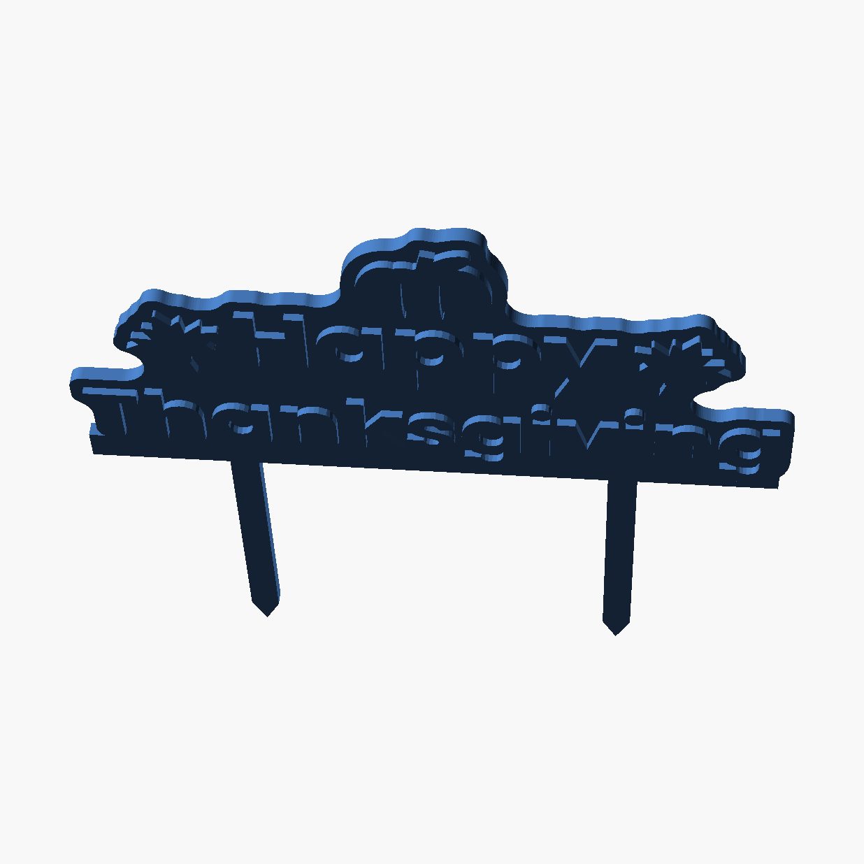 Thanksgiving Topper - 3D printed Happy Thanksgiving cake topper
