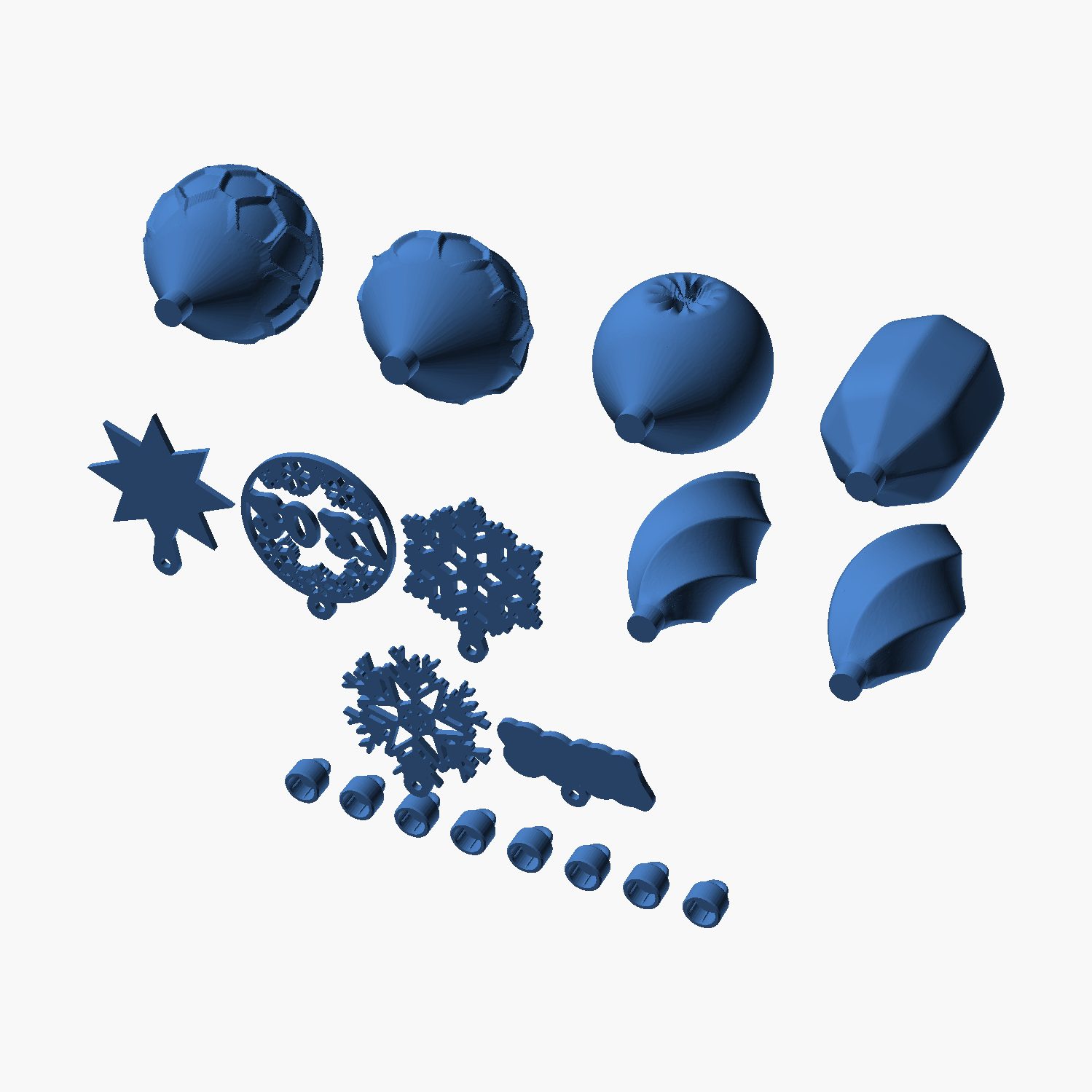 Galaxy Nebula Ornaments - 13 piece 3D printed Christmas ornament set