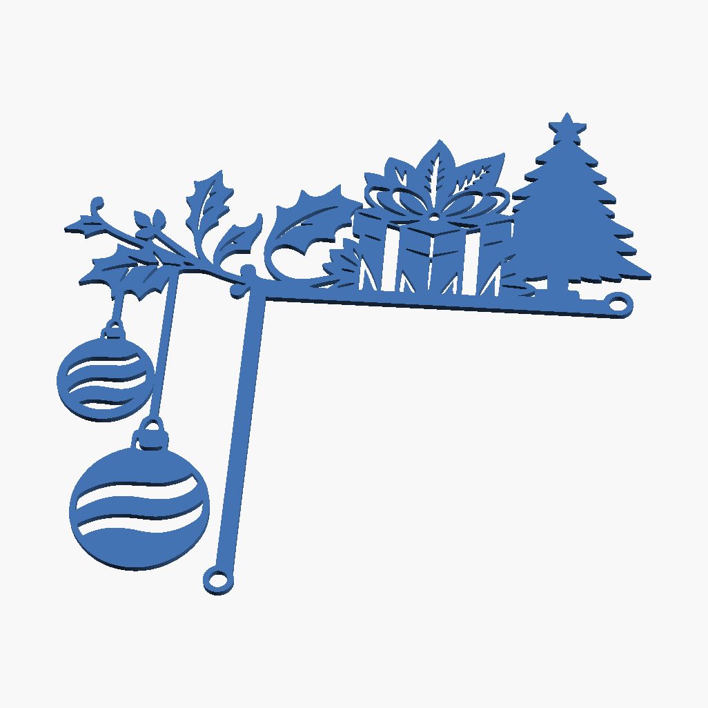 Christmas Door Frame Ornament - 3D printed door hanger decoration