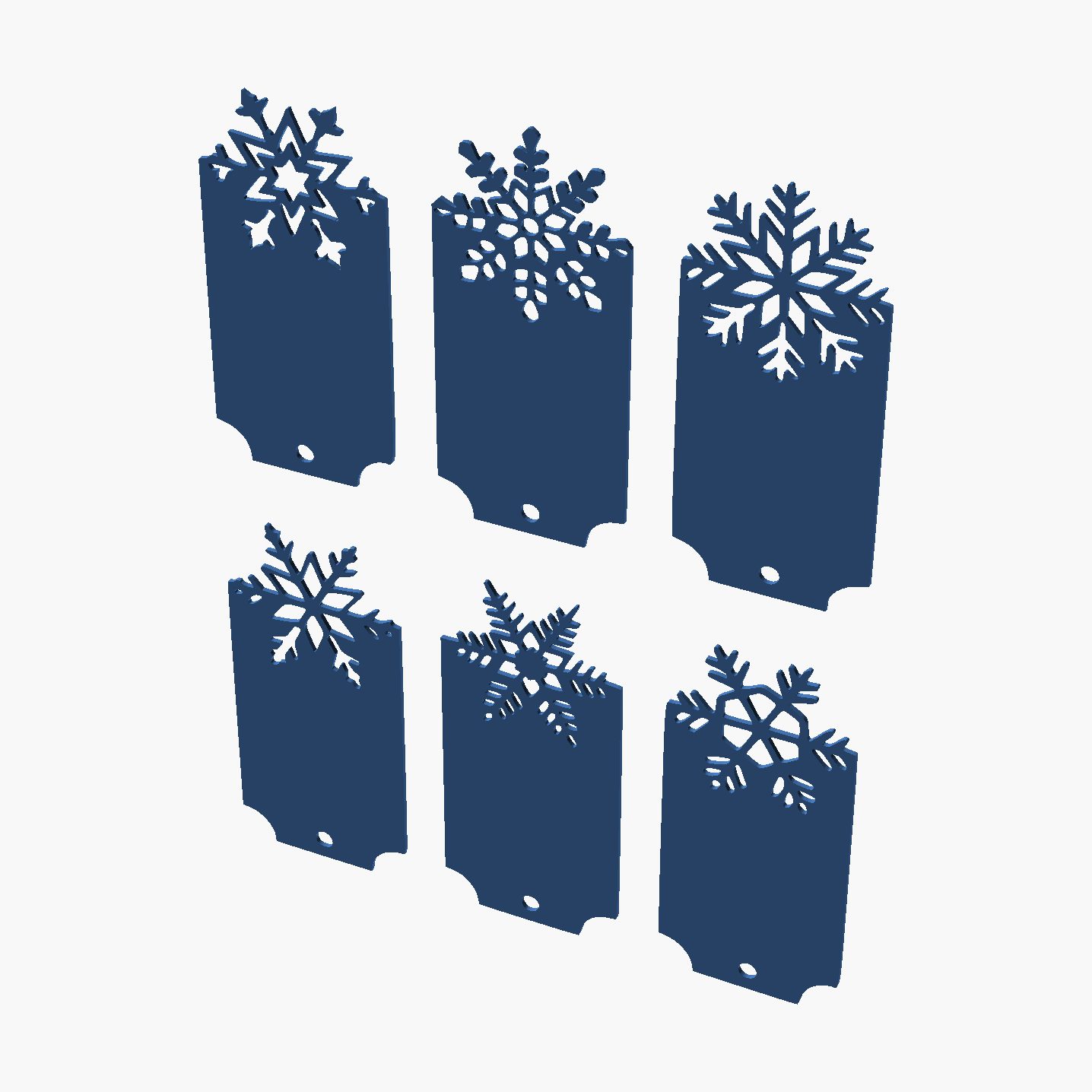 Christmas Gift Tags - 3D printed reusable gift tags, six designs
