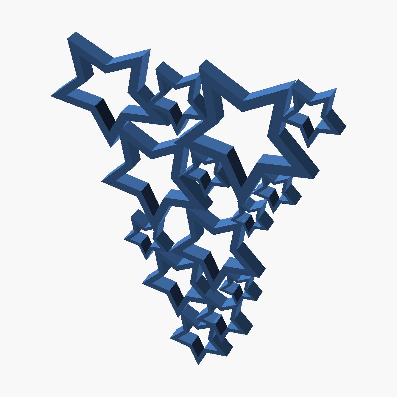 Star Christmas Tree - 3D printed Christmas tree of overlapping stars