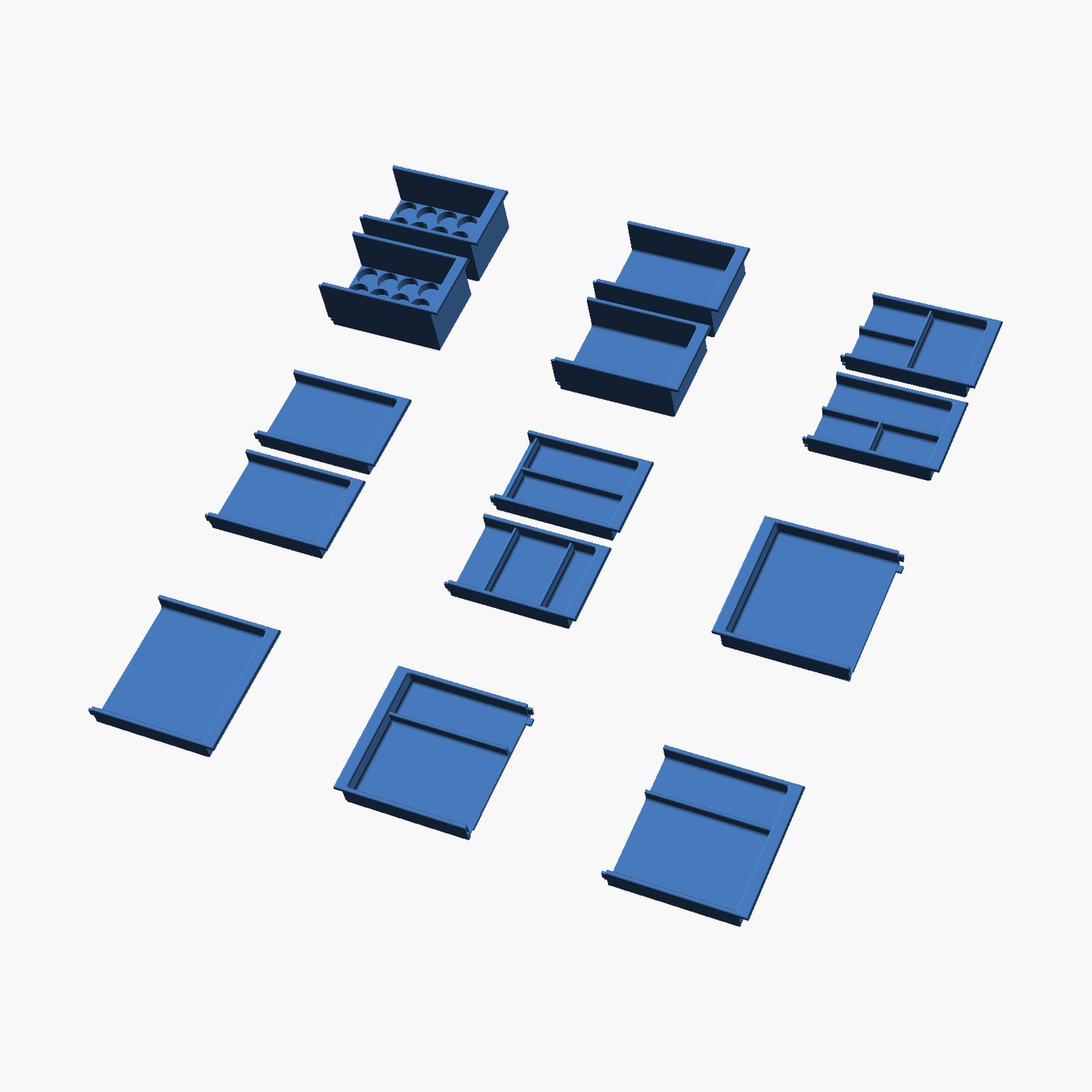 Drawer Organizer Set - 3D printed IKEA Alex drawer trays
